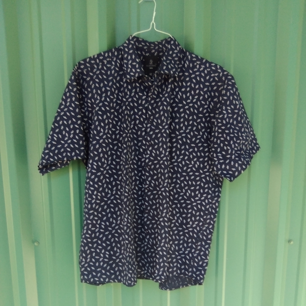 Men's Alquimia Button Down Dress Shirt Size 42 Short Sleeve